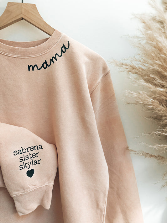 Mama and Kids' Names Custom Crewneck