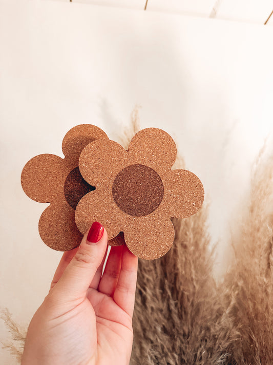 Daisy Flower Cork Coaster