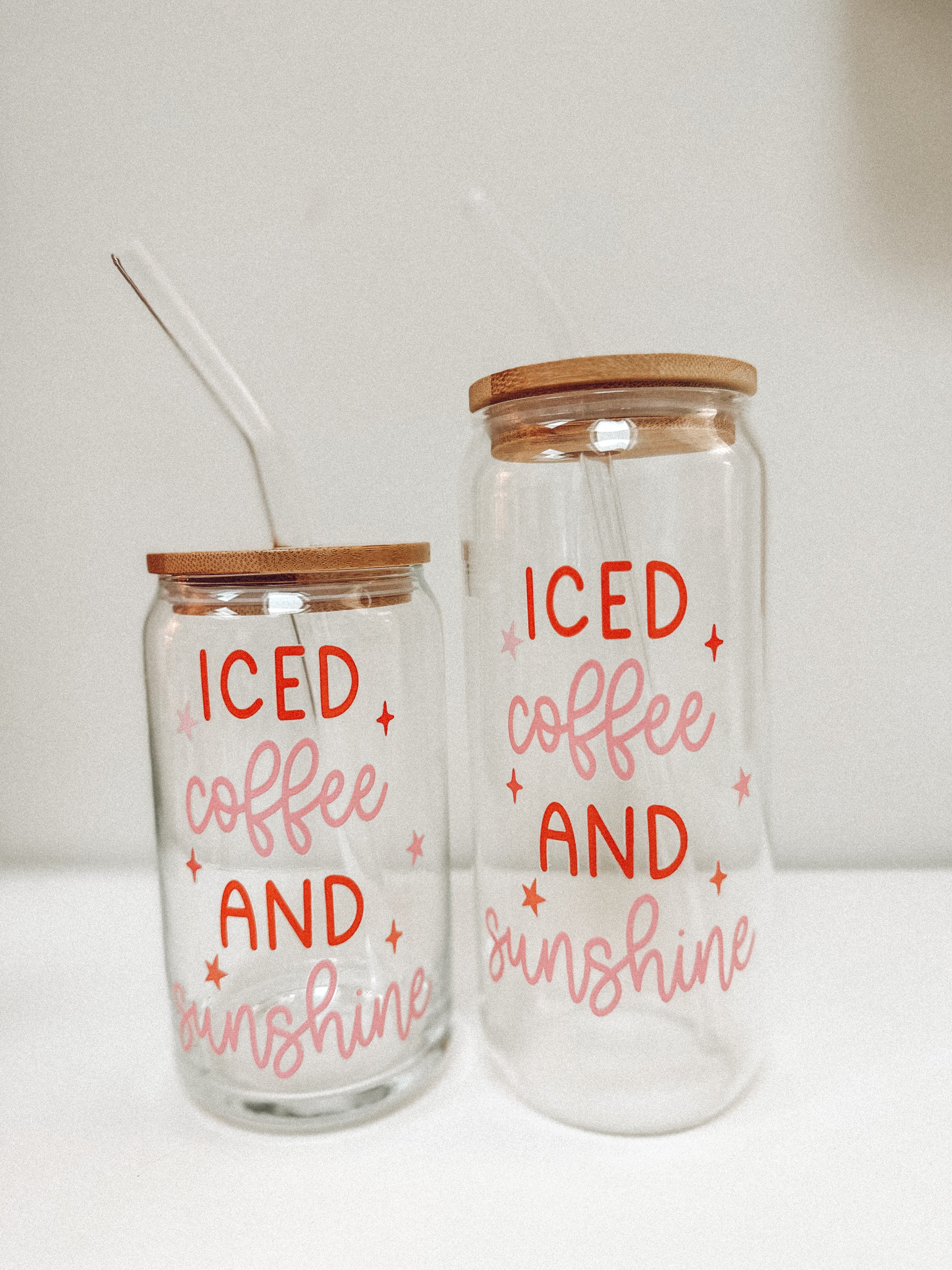 Buy GMISUN Iced Coffee Cup, 16oz Glass Tumbler with Straw and Lid
