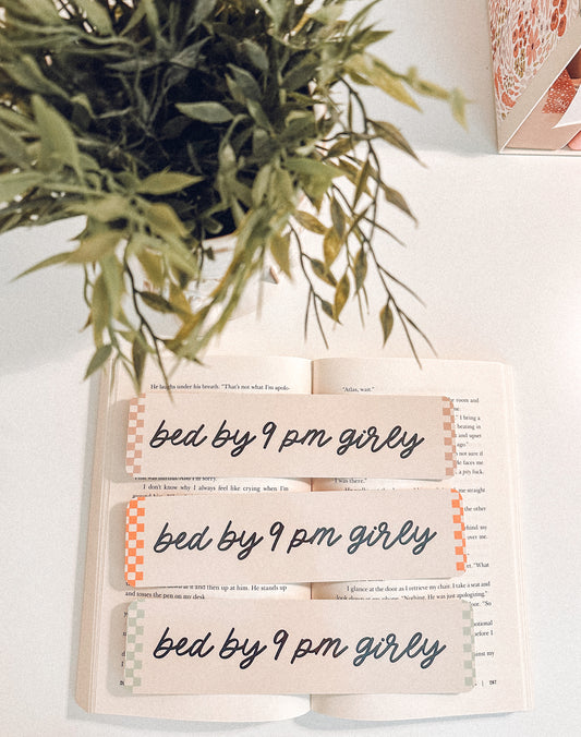 Bed By 9pm Girly Bookmark