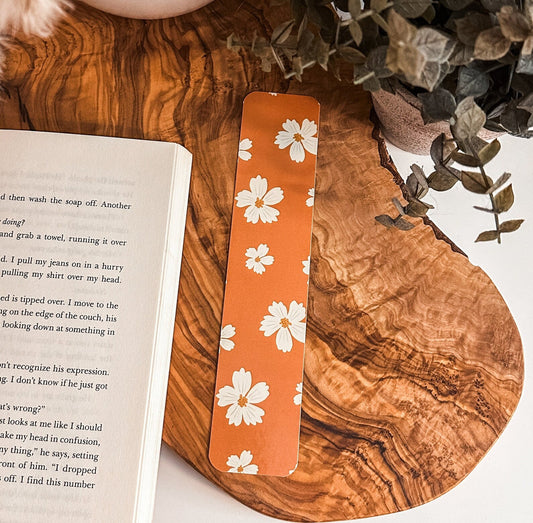 Orange Floral Bookmark