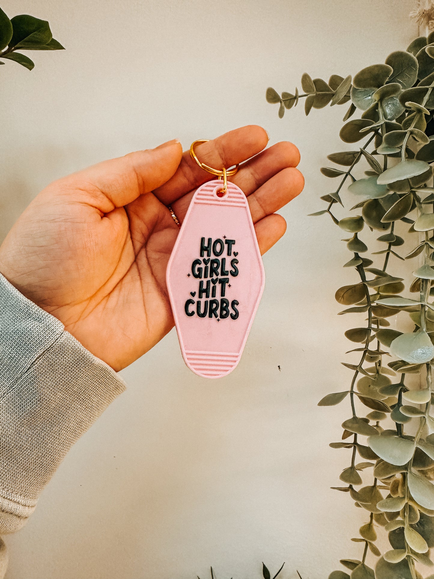 Hot Girls Hit Curbs Keychain