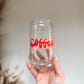 Coffee glass cup, coffee drinker cup, coffee lover glass cup with bamboo lid, resizable glass coffee cup, cold brew cup