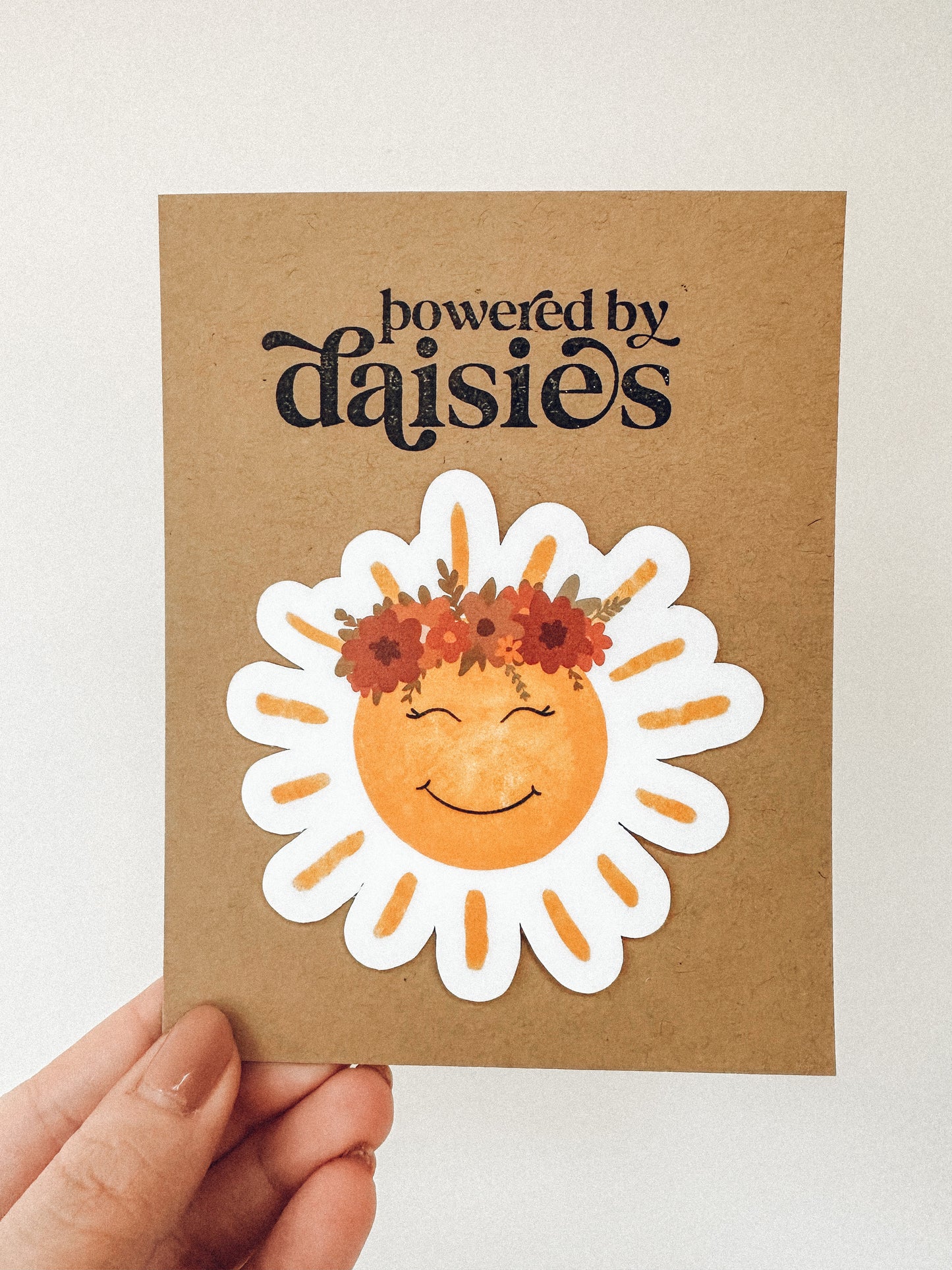 Smiling Sun with Flower Crown Sticker