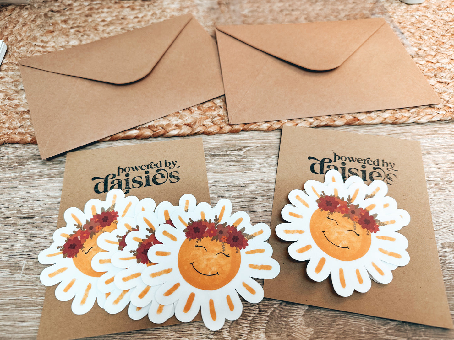 Smiling Sun with Flower Crown Sticker