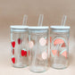 Boba Glass Tumblers, Betty Boba Tumbler, Glass Smoothie Cups, Reusable Iced Coffee Tumbler, Fruit Glass Cups, Fruit Smoothie Glass Cups