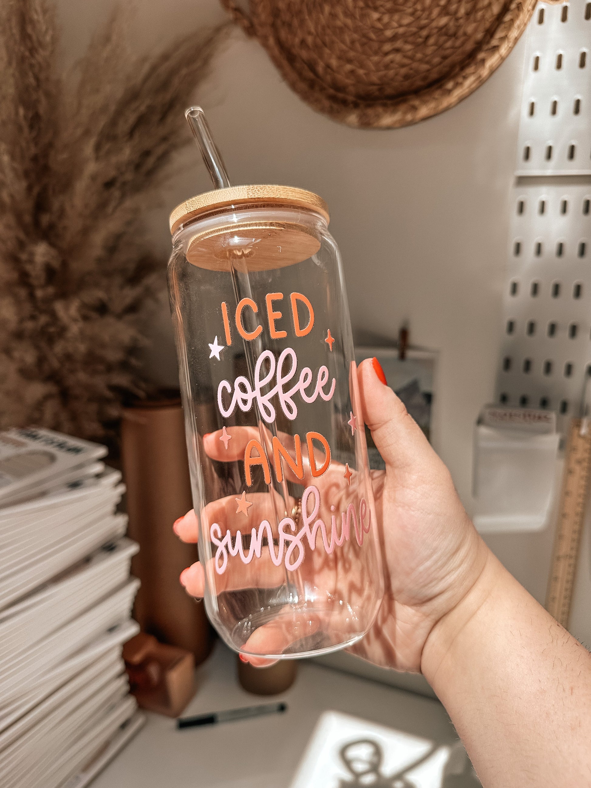 Talk A Little Nicer To Yourself Today Glass Can | Cute Glass Can | Iced  Coffee Cup | Cute Iced Coffee Cup 
