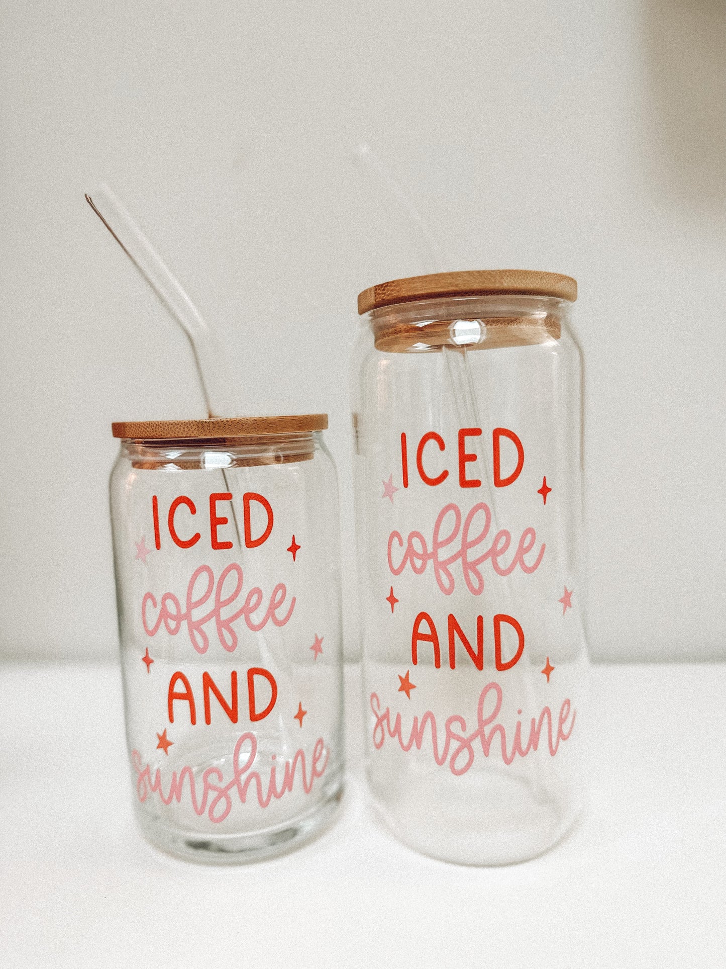 Iced Coffee and Sunshine Cup, Iced Coffee Glass Cup, Cute Aesthetic Gl –  Powered By Daisies