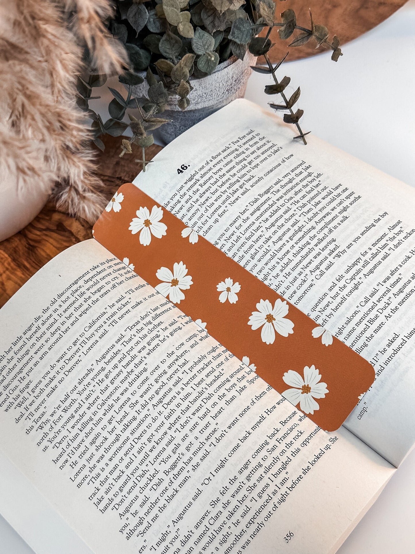 Orange Floral Bookmark