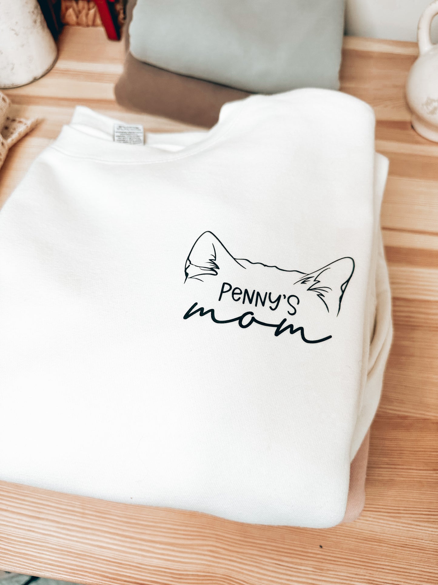 Custom Cat Ears Crewnecks | Cat Mom Crewneck | Cat Mother's Day Gift | Pet Parent Gift