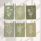 Sage Green Flowers Print Set