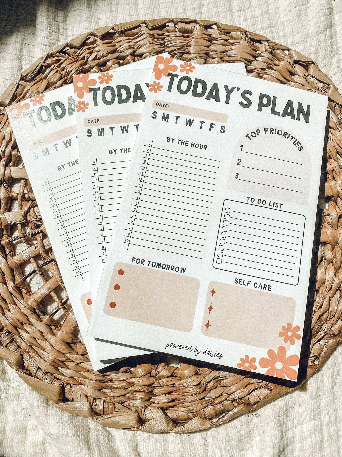 Daily Planner Notepad, To Do List Notepad, 50 Sheet Planner Notepad, Hourly Planner, Floral Planner, Organization Gifts